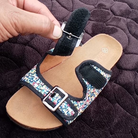 Bernie Mev Woven Double Strap Velcro Cork Sandal - Picture 6 of 16